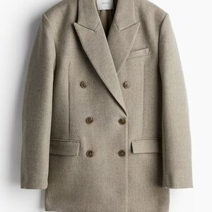 H&M Beige Double-Breasted Blazer